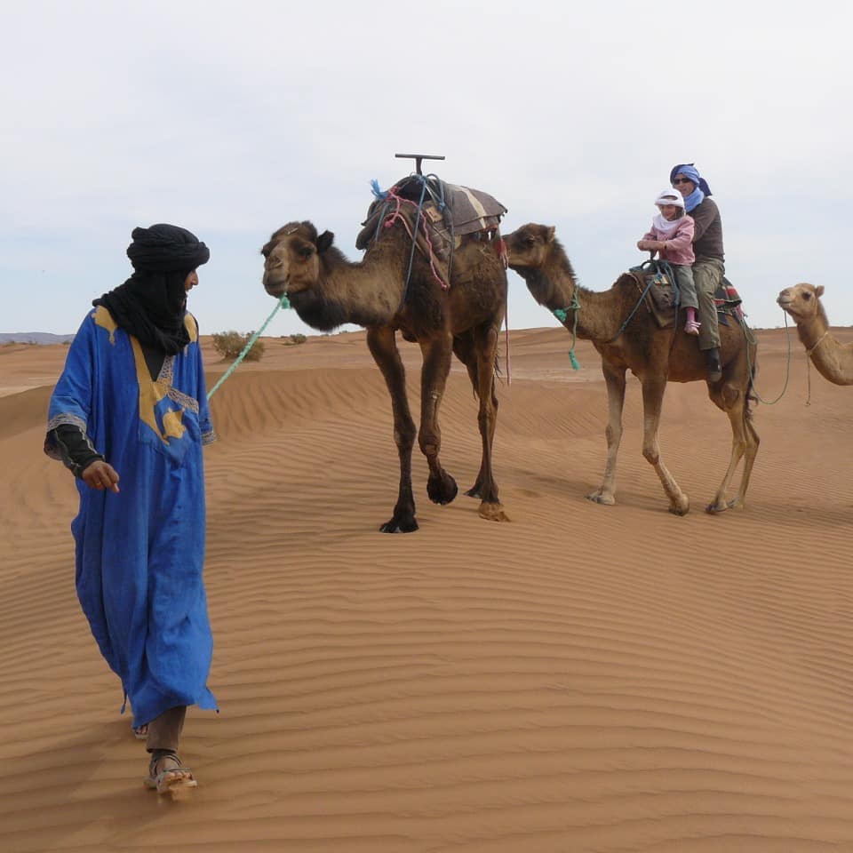 Day 2: Merzouga – Erg Chebbi Dunes – tour around Erg Chebbi desert) ( Camel ride & Night in a desert Camp)